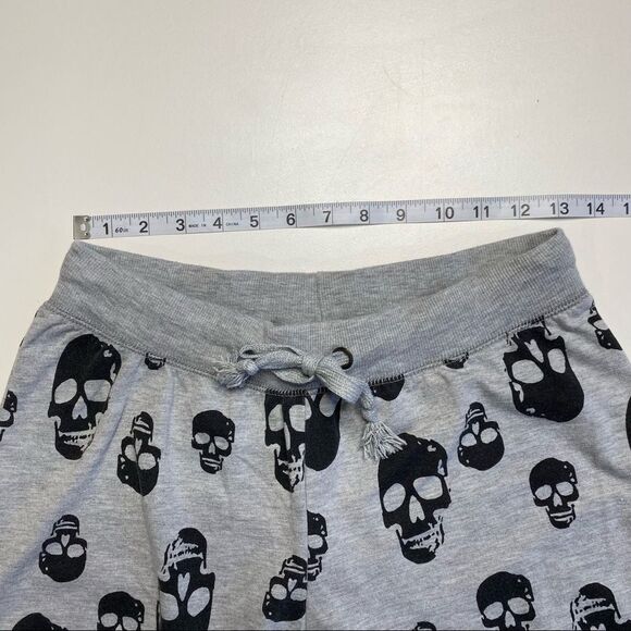 Coco Limon Cropped Skull Skeleton Joggers Gray Halloween Horror Spooky Sz M - Picture 5 of 11